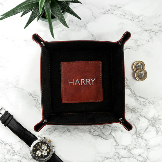 Personalized Luxury Brown Valet Tray