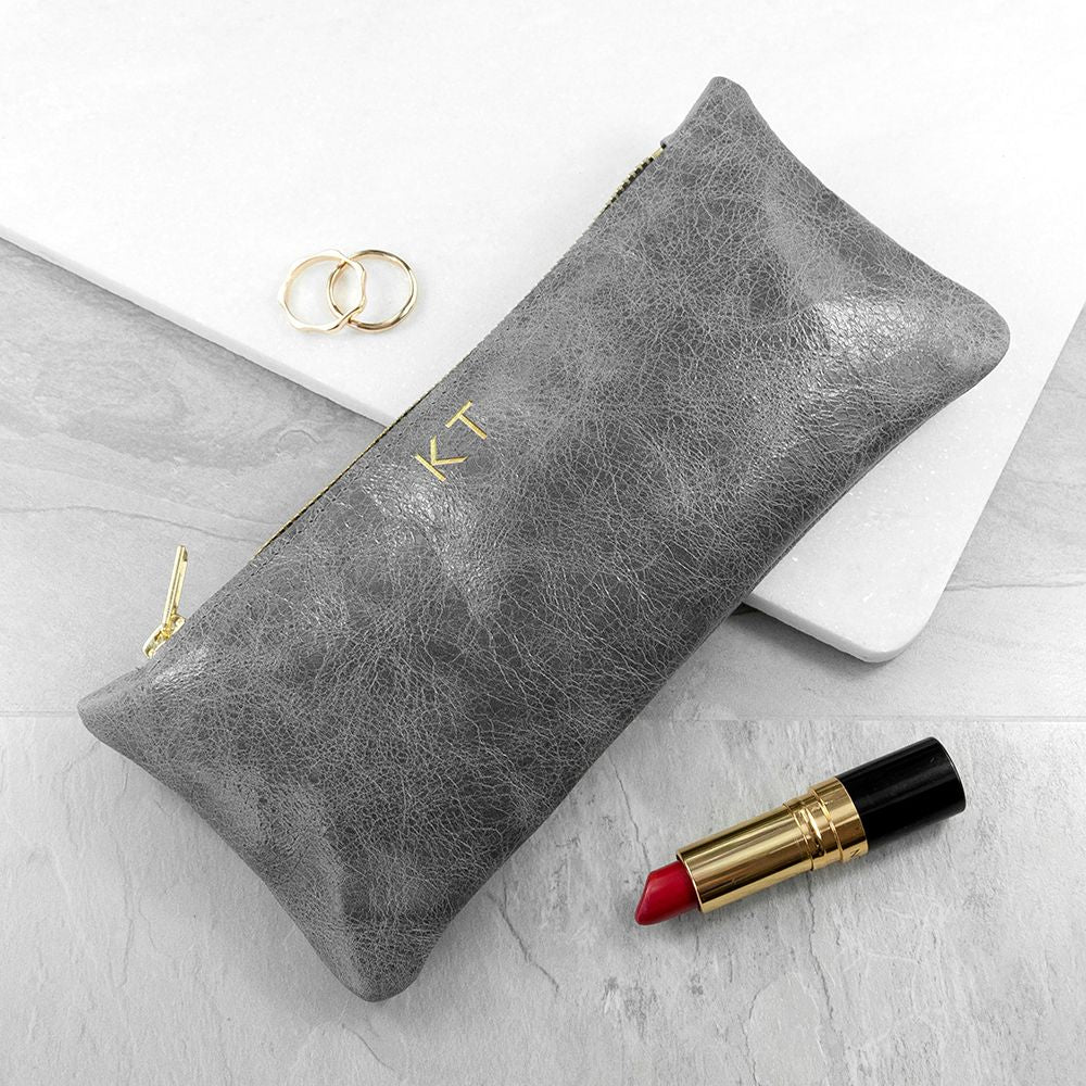 Personalized Leather Clutch Bags - Monogrammed Leather Slimline Clutch 
