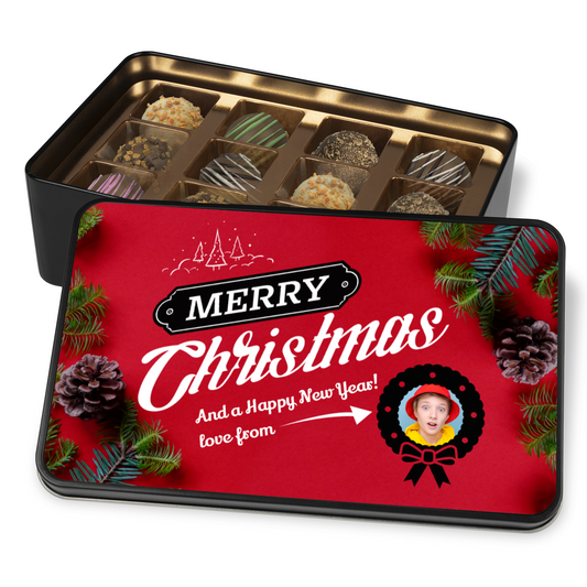 Merry Christmas  - Truffle Tin With Photo Upload