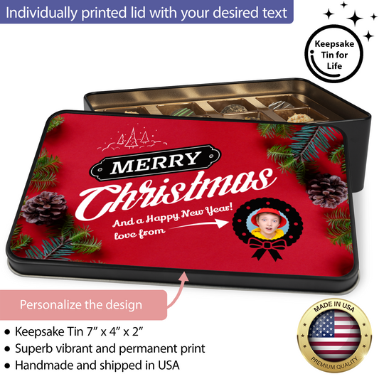 Merry Christmas  - Truffle Tin With Photo Upload