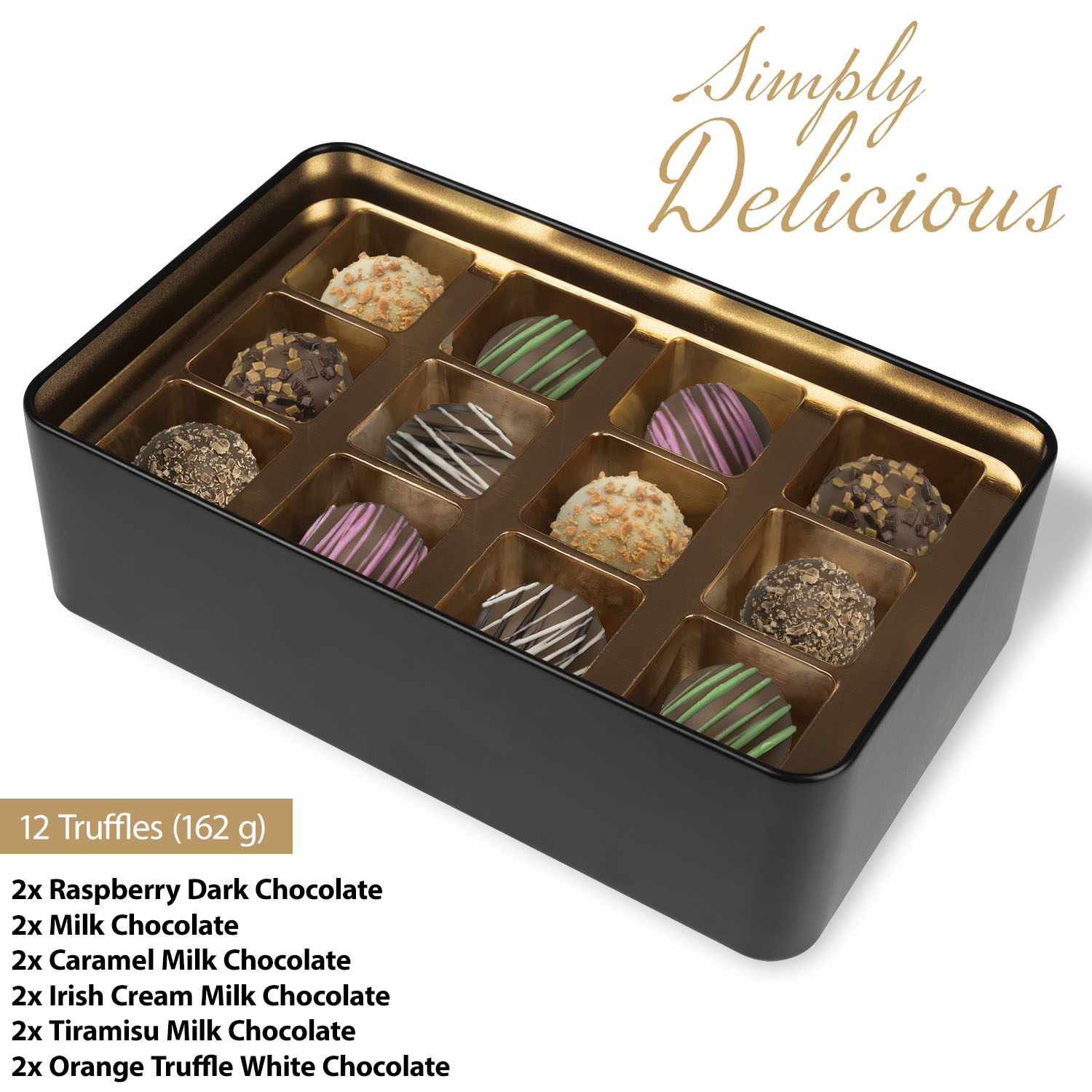 Personalized Chocolates - Merry Christmas  - Truffle Tin With Photo Upload 