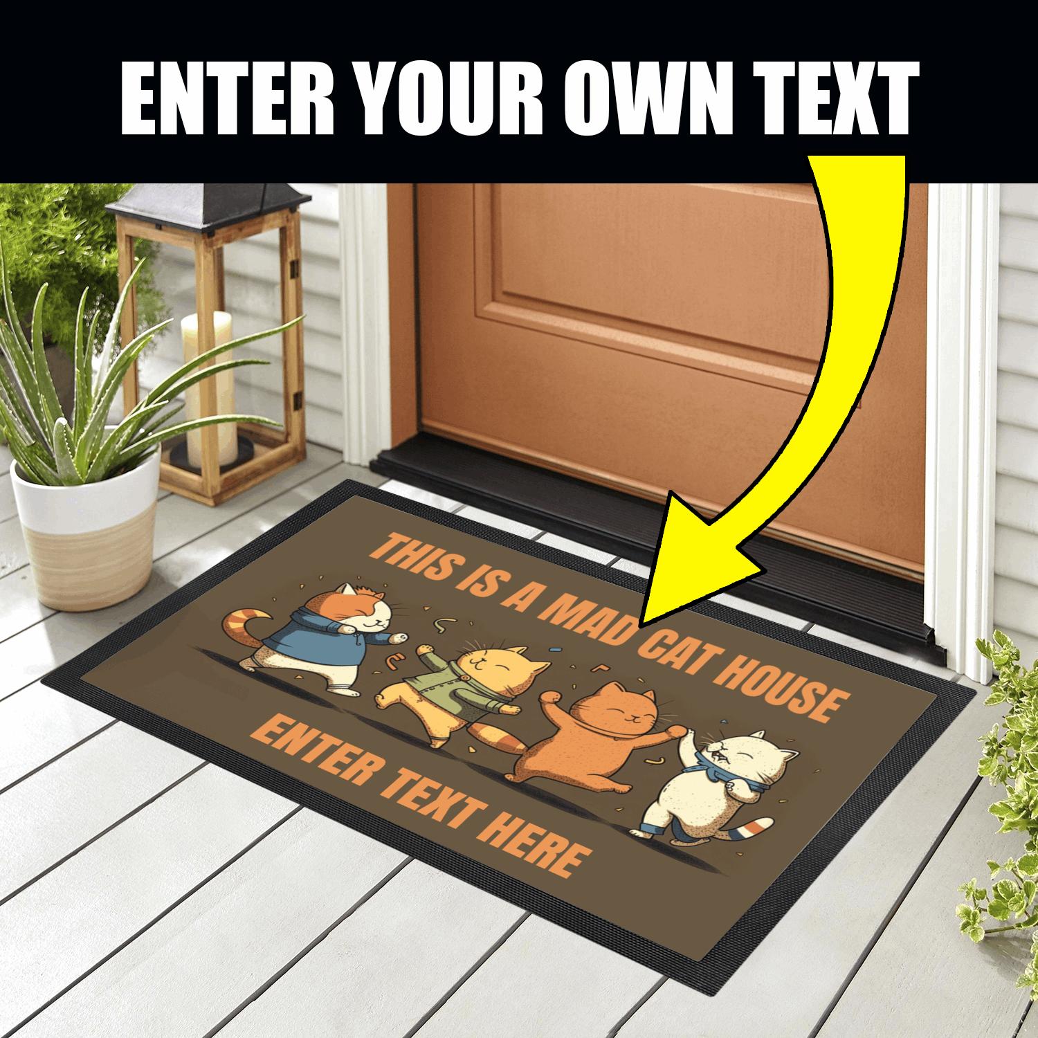 Personalized Doormat - Custom Doormat - Mad Cat House 