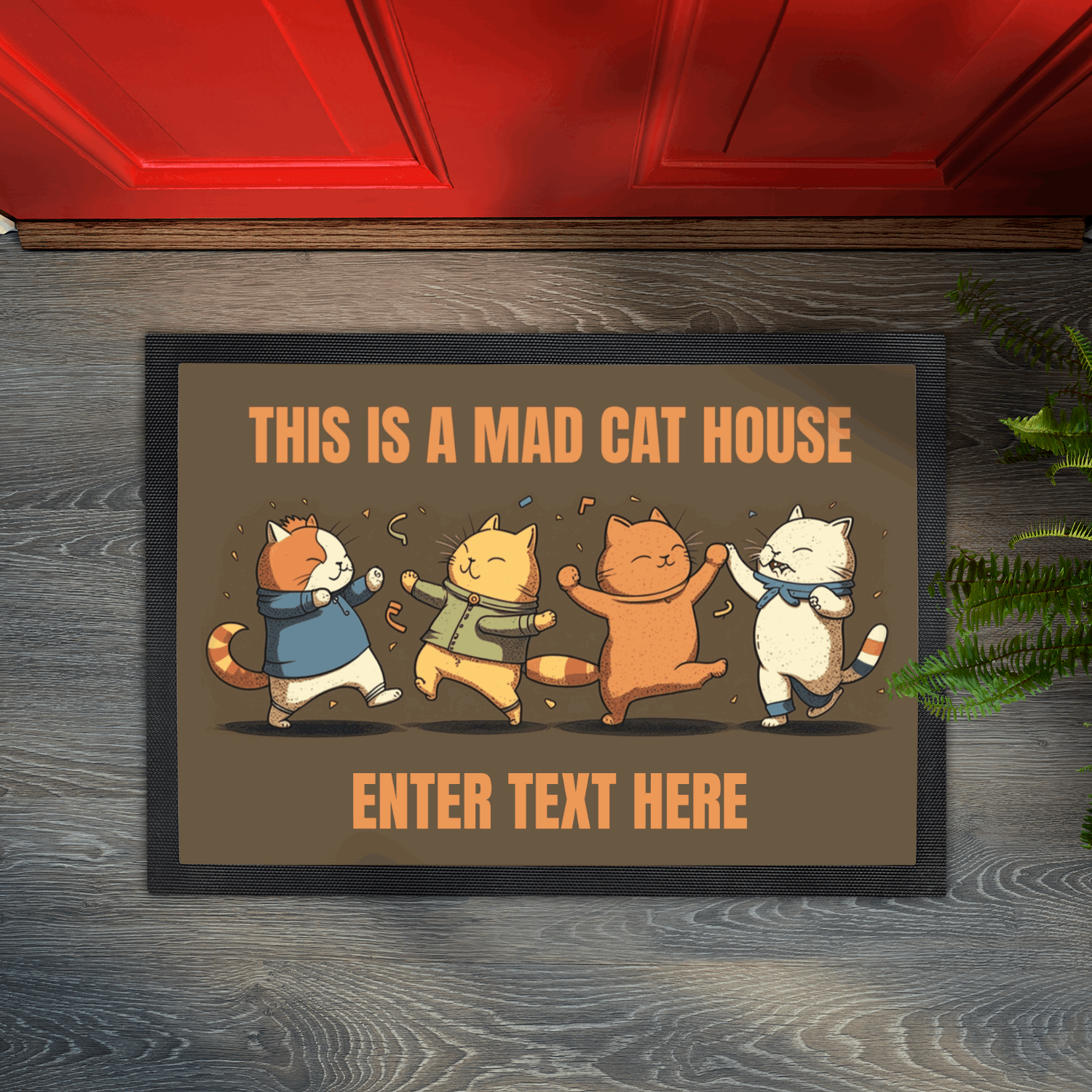 Personalized Doormat - Custom Doormat - Mad Cat House 