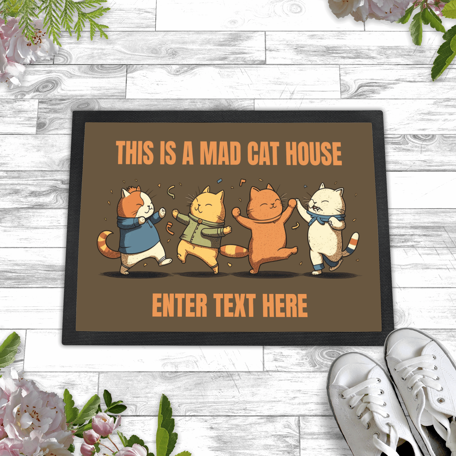 Personalized Doormat - Custom Doormat - Mad Cat House 