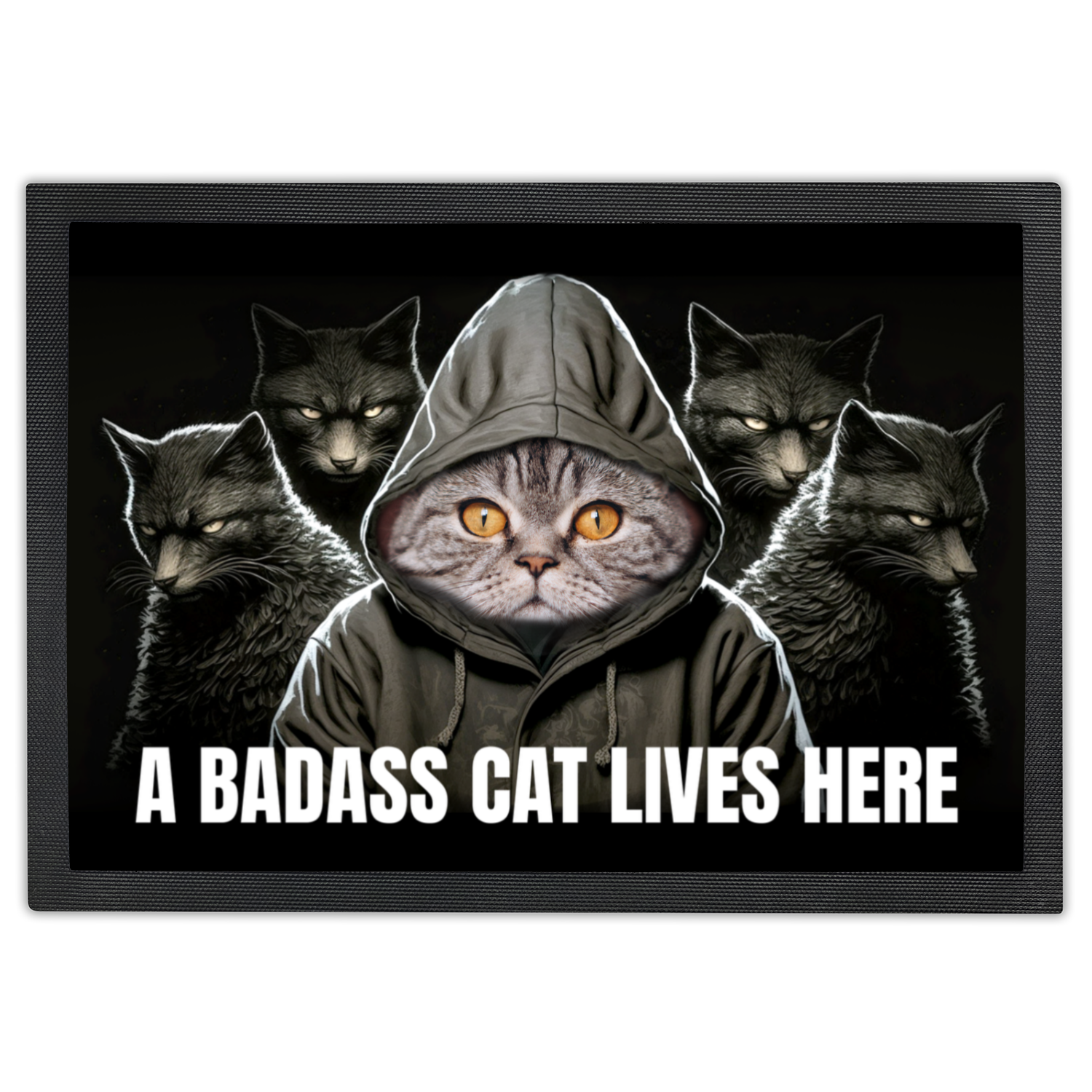 Personalized Doormat - Personalized Doormat - A Badass Cat Lives Here 