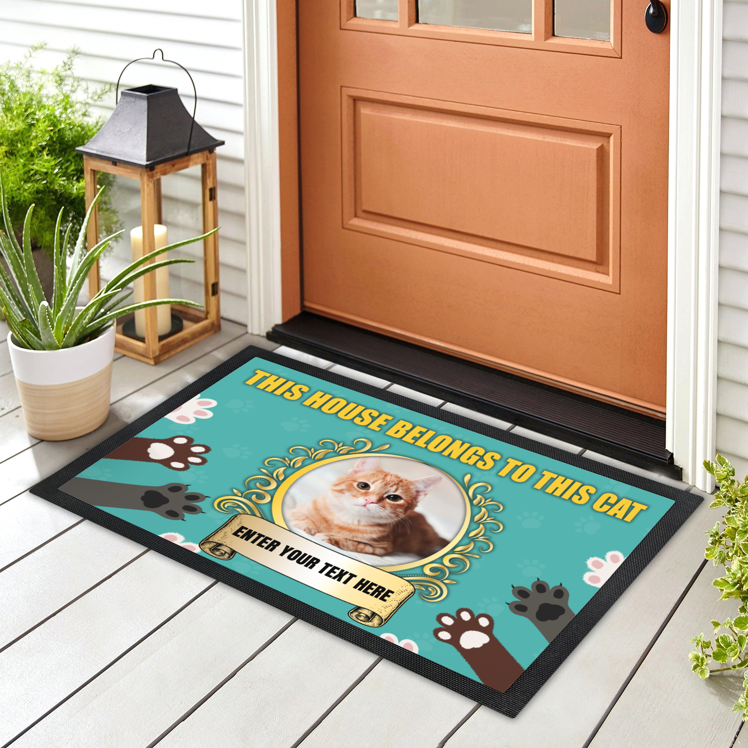 Personalized Doormat - This House Belongs To - Custom Doormat 