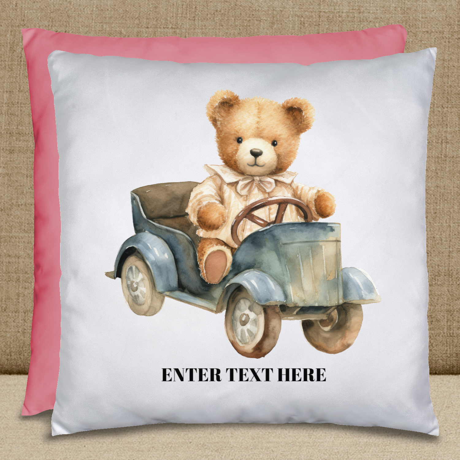 Personalized Throw Pillow - Personalized Teddy Bear Pillow 