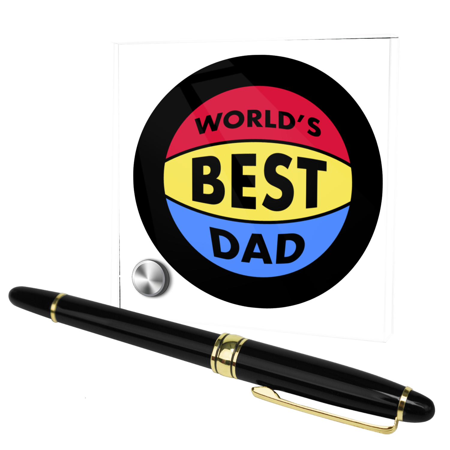 Personalized Ball Pens - Soccer Dad  Ball Pen On Glass Stand 