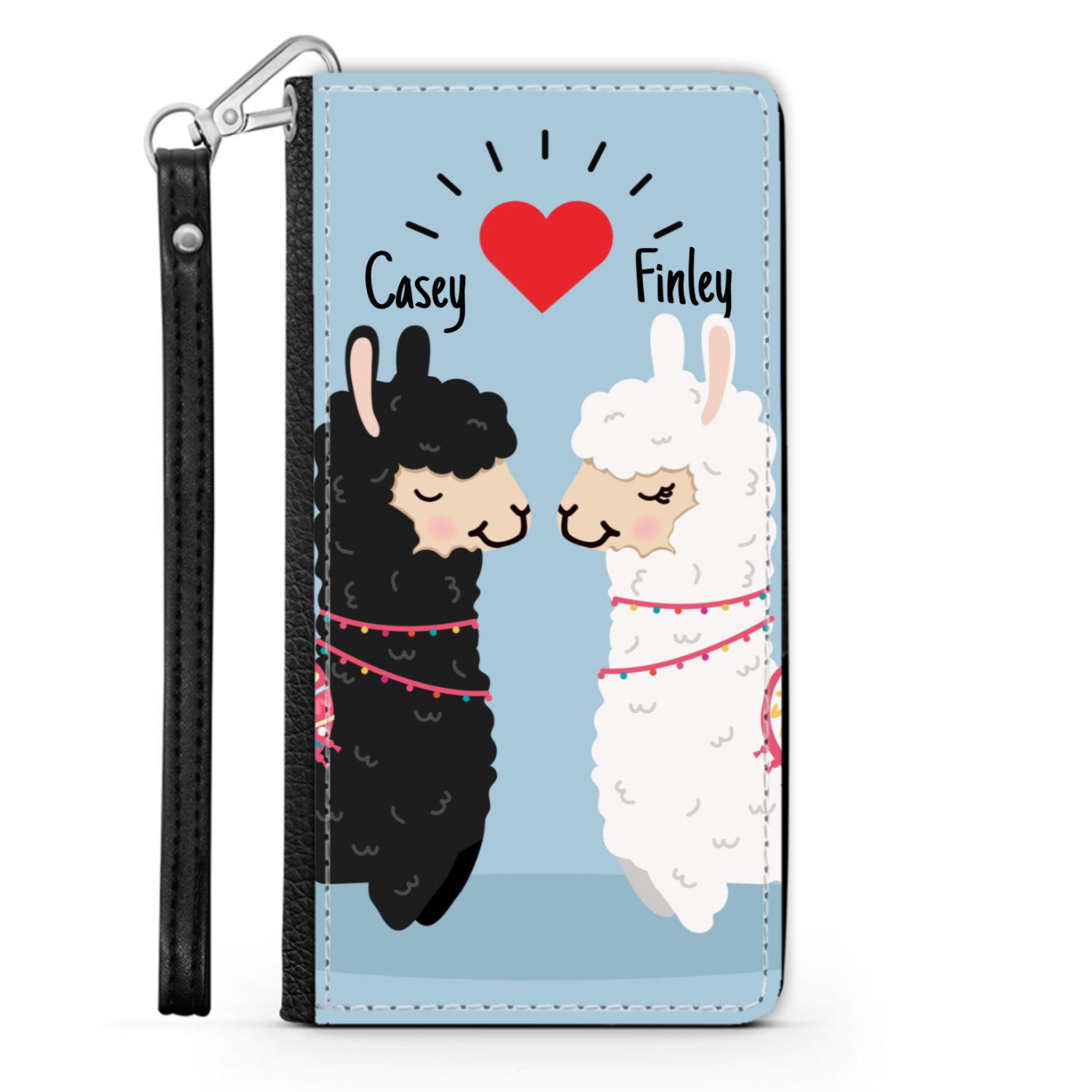 Personalized Phone Cases - Love Sheep - Custom Faux Leather Wallet iPhone Case 