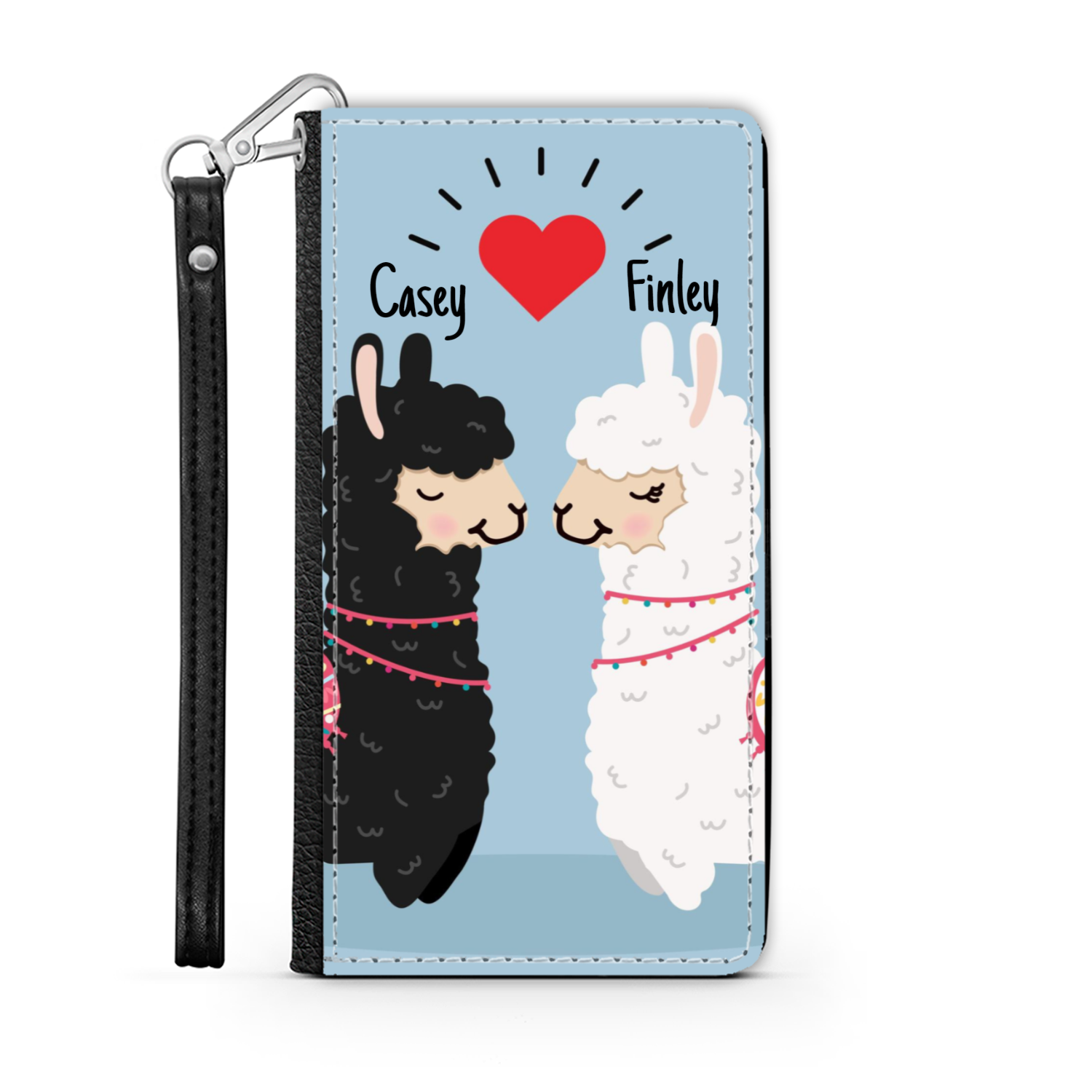 Personalized Phone Cases - Love Sheep - Custom Faux Leather Wallet iPhone Case 