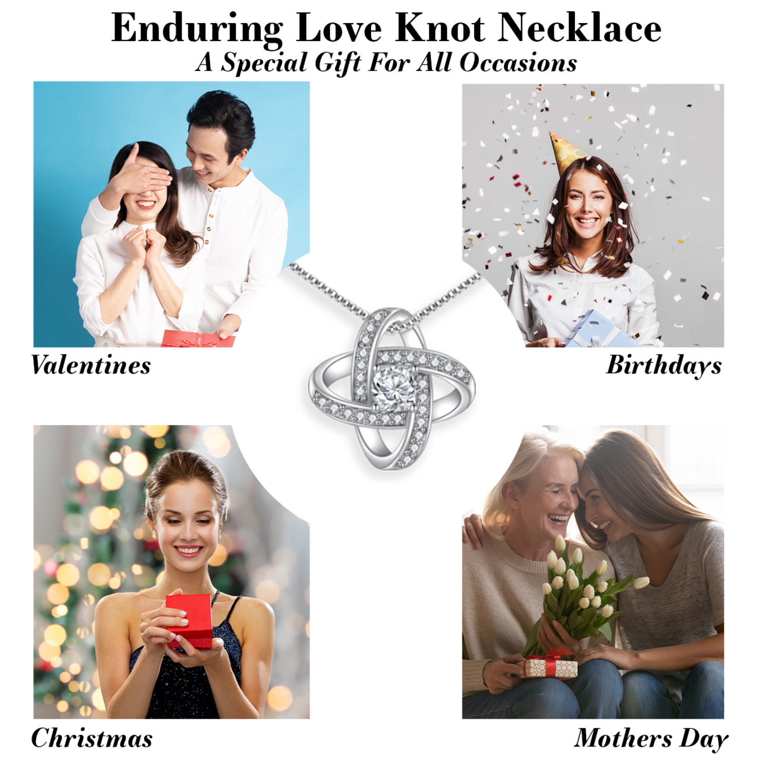 Personalized Necklaces + Message Cards - Pendant Necklace + Personalized Card of Roses 