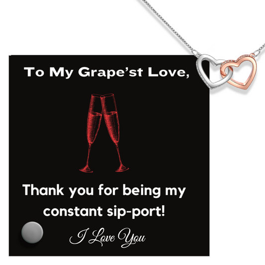 Grapest Love: Locked Hearts Necklace + Custom Message Display