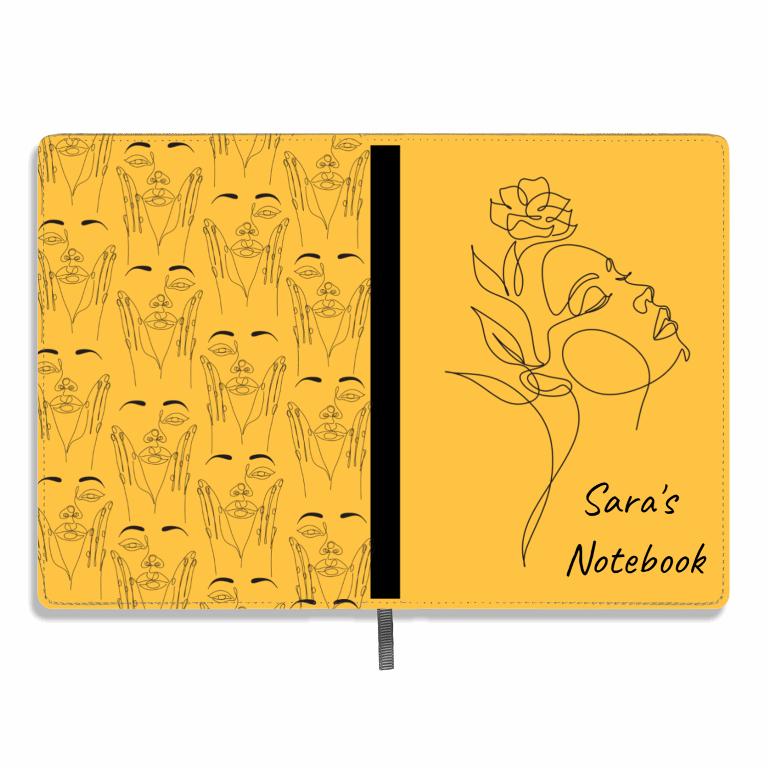 Personalized Notebook/Journals - Custom Boho Line Art Journal 
