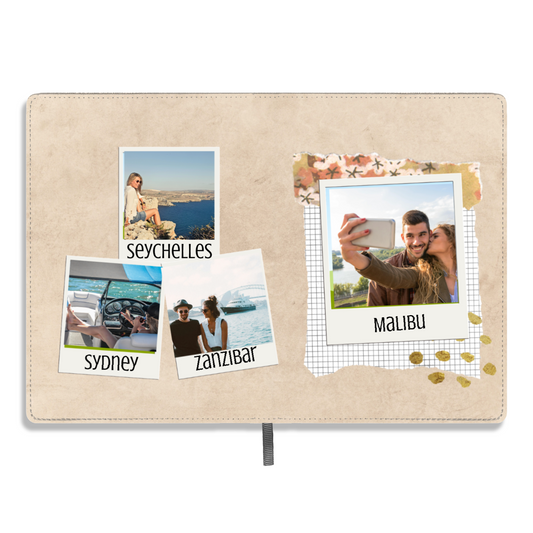 Personalized 4-Photo Faux Leather Journal