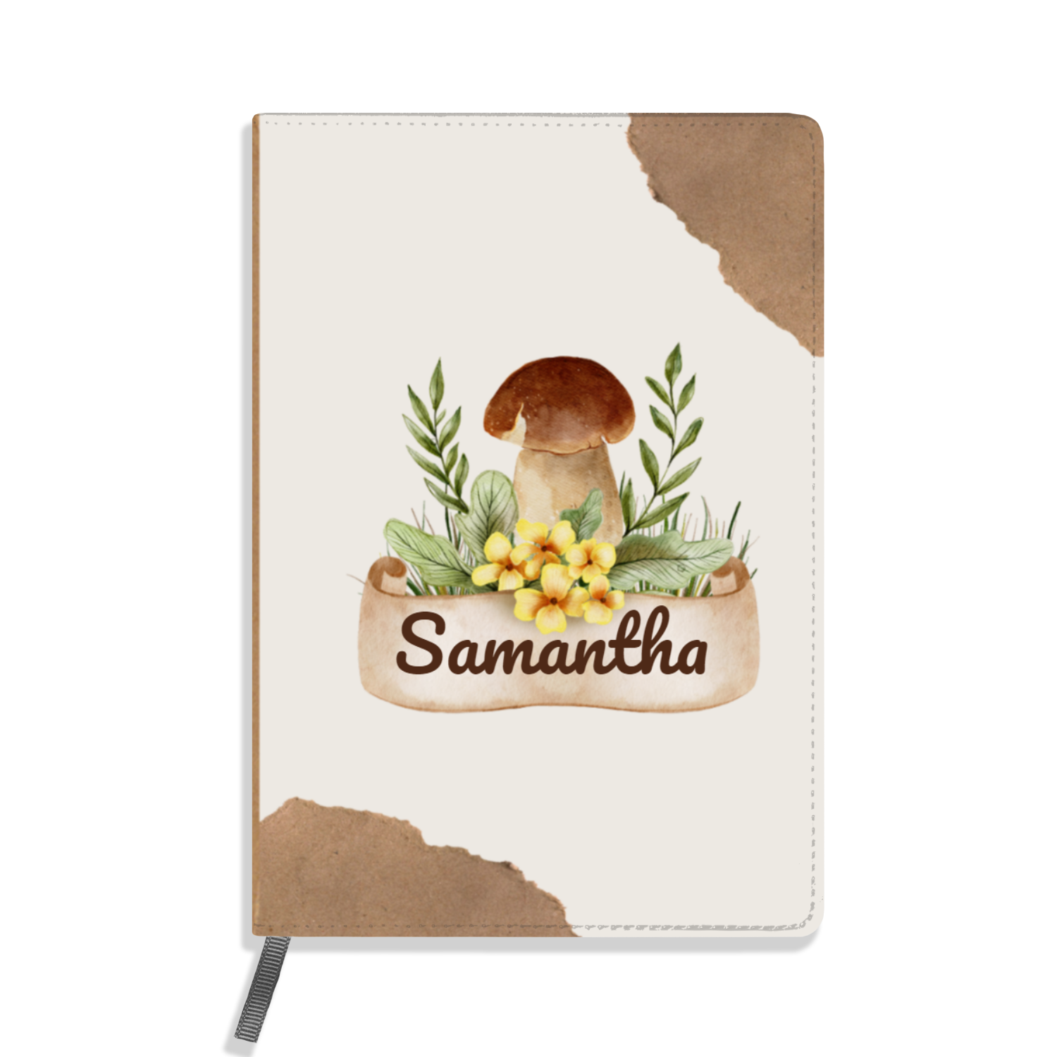 Personalized Mushroom Vegan Leather Journal - GiftsofaKind