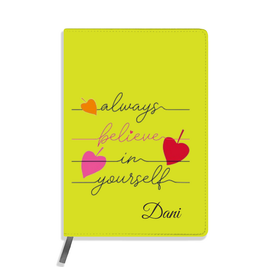 Personalized Faux Leather Notebook - Believe In Yourself