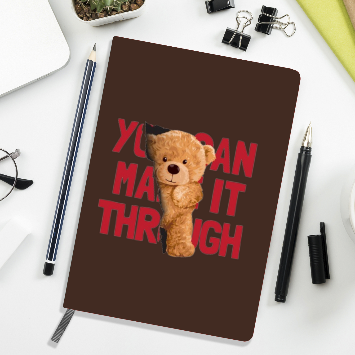 Personalized Notebook/Journals - Faux Leather Teddy Notebook 