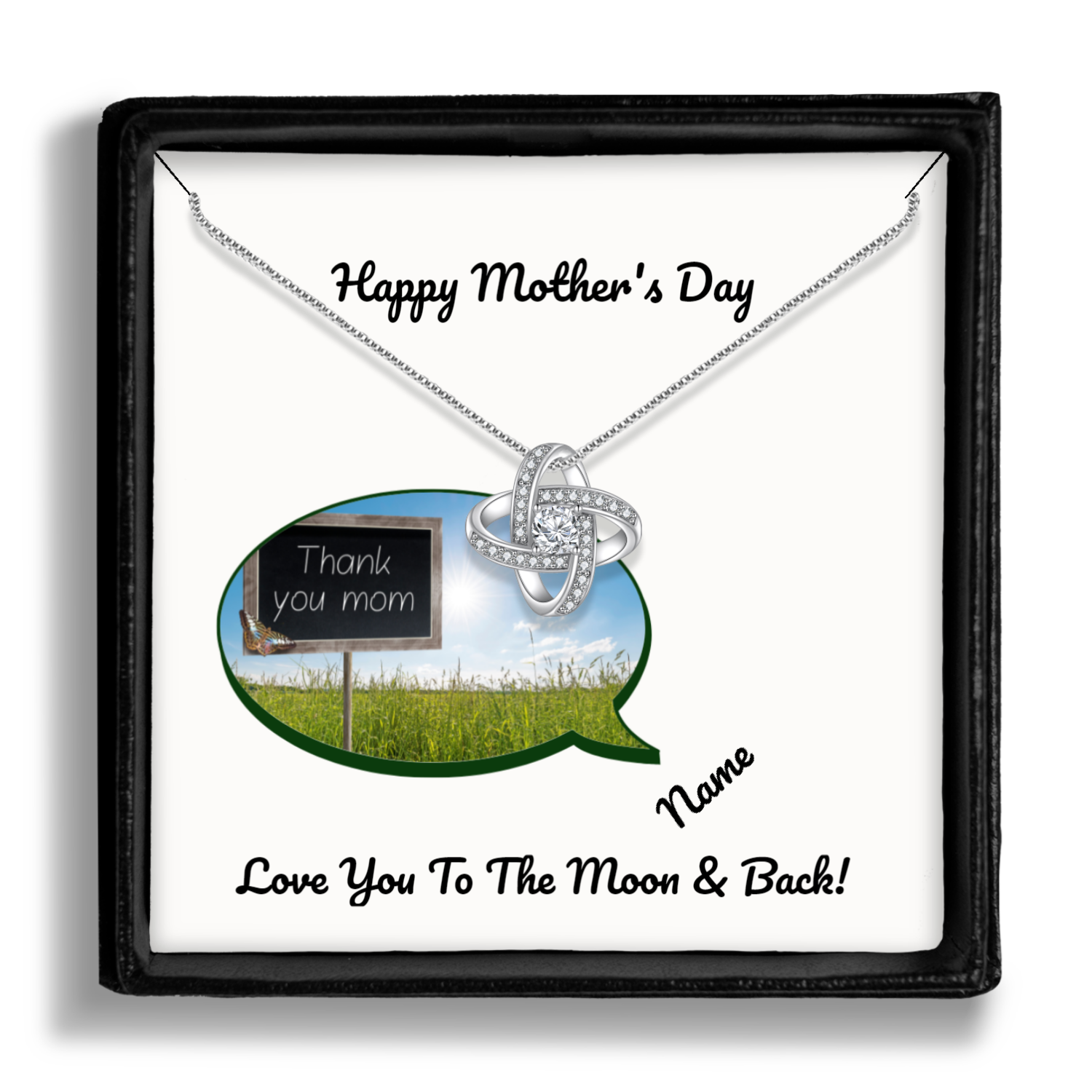 Personalized Necklaces + Message Cards - Mother's Love Knot Necklace 