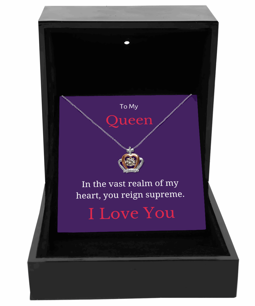 Personalized Necklaces - Crown Pendant Necklace, To My Queen 