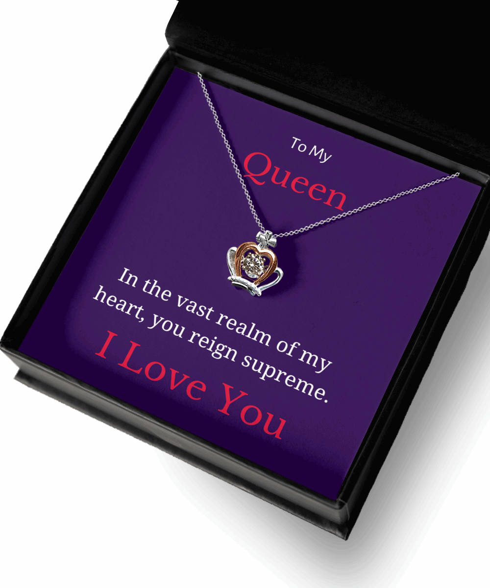 Personalized Necklaces - Crown Pendant Necklace, To My Queen 