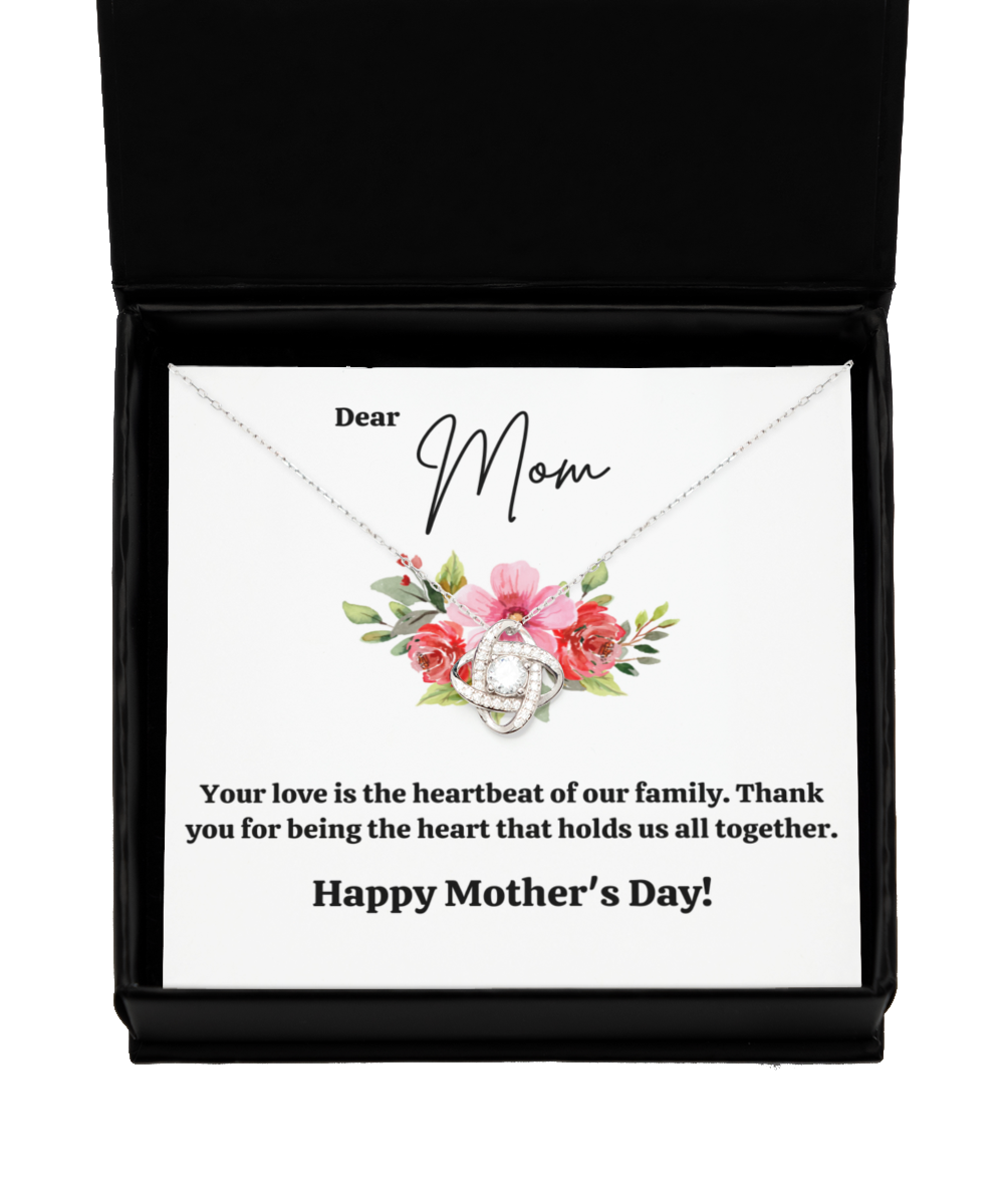 Personalized Necklaces + Message Cards - Mother's Day Jewelry - Heartbeat of Our Family 