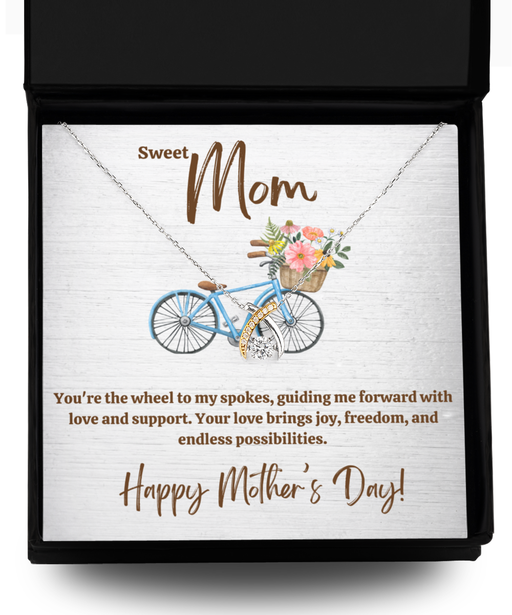 Personalized Necklaces + Message Cards - Mom Jewelry + Card - Wheel to my Spokes 