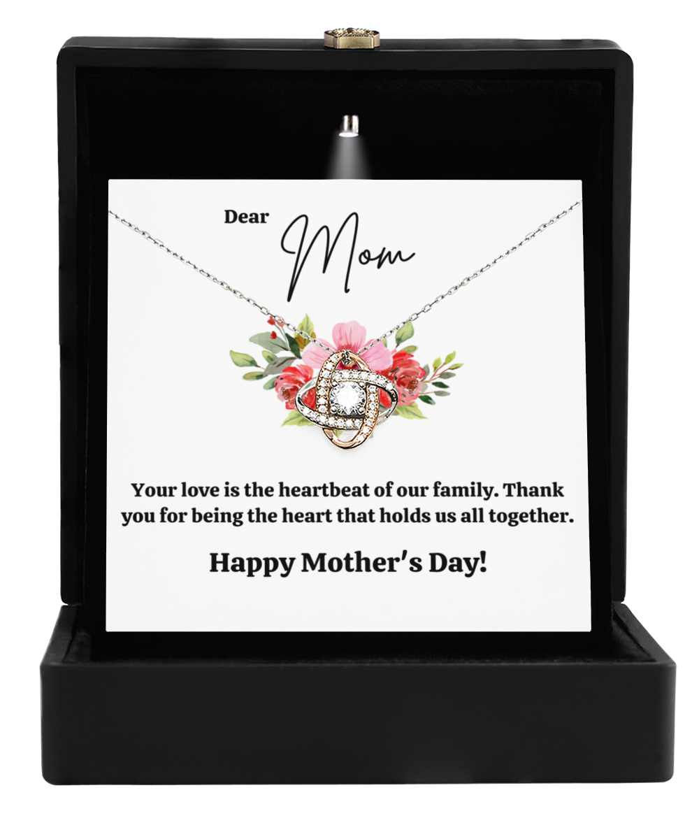 Personalized Necklaces + Message Cards - Mother's Day Jewelry - Heartbeat of Our Family 