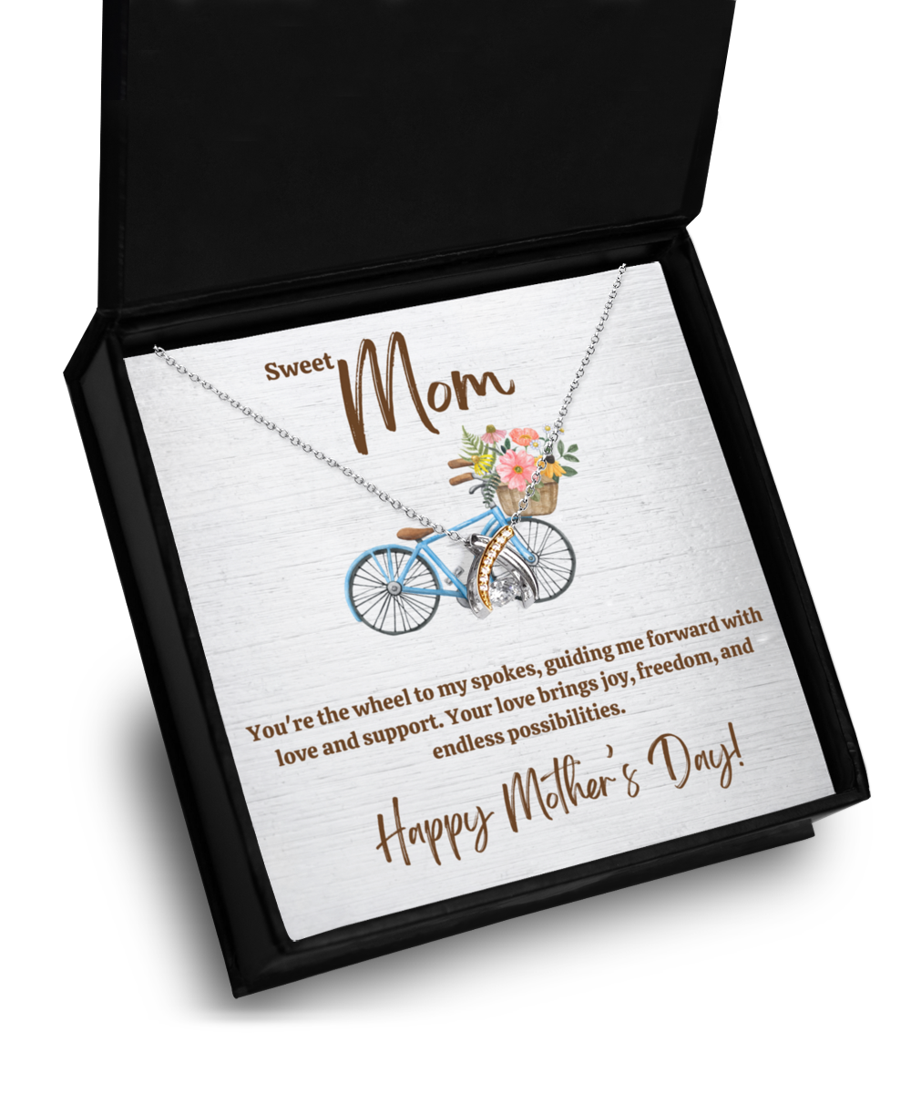 Personalized Necklaces + Message Cards - Mom Jewelry + Card - Wheel to my Spokes 