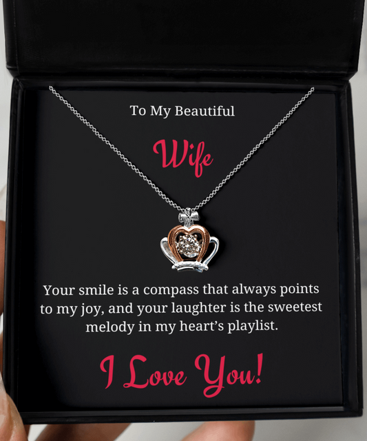 Crown Pendant Necklace - Your Smile, My Compass