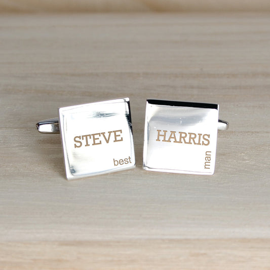 Personalised Modern Wedding Cufflinks