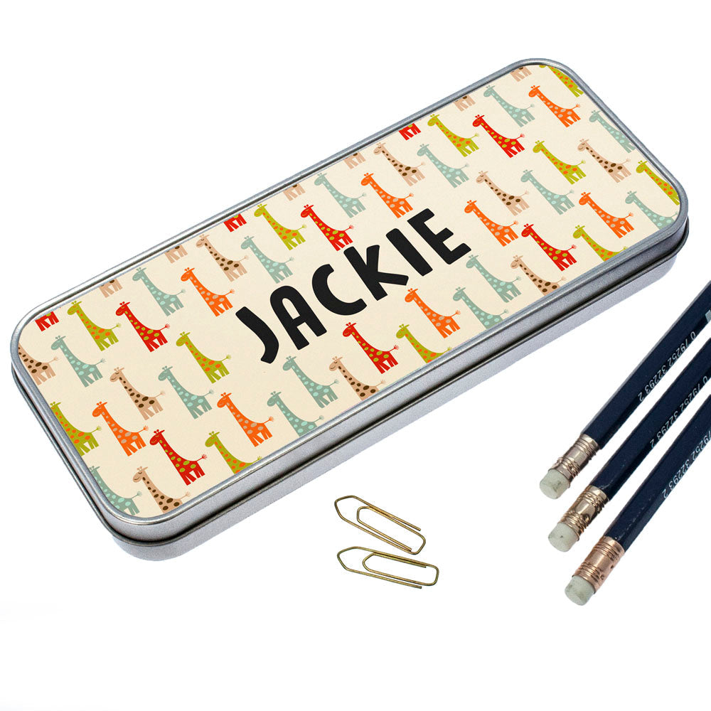 Personalized Pencil Cases - Multi-Coloured Giraffe Pattern Pencil Case 