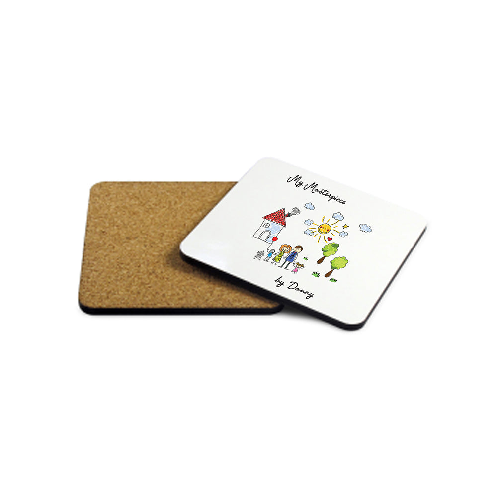 Personalized Wooden Coasters - Child Artwork Wooden Coaster - My Mini Masterpiece 