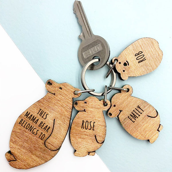 Personalized This Mama Bear Belongs To Keyring Set - GiftsofaKind