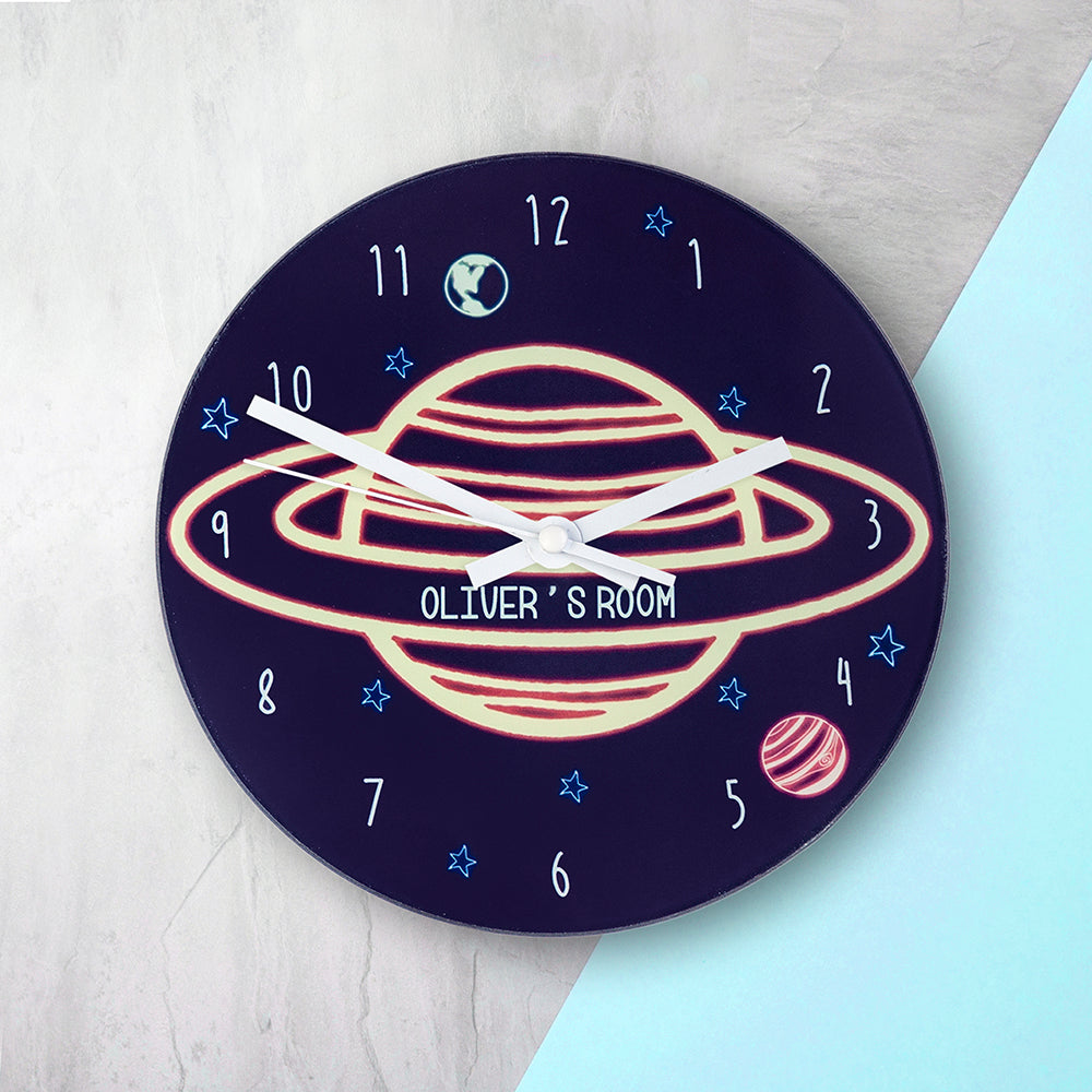 Personalized Clocks - Personalized Out Of This World Space Wall Clock 