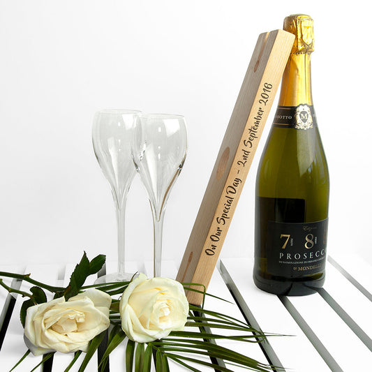 Personalised Welsh Wooden Champagne Holder