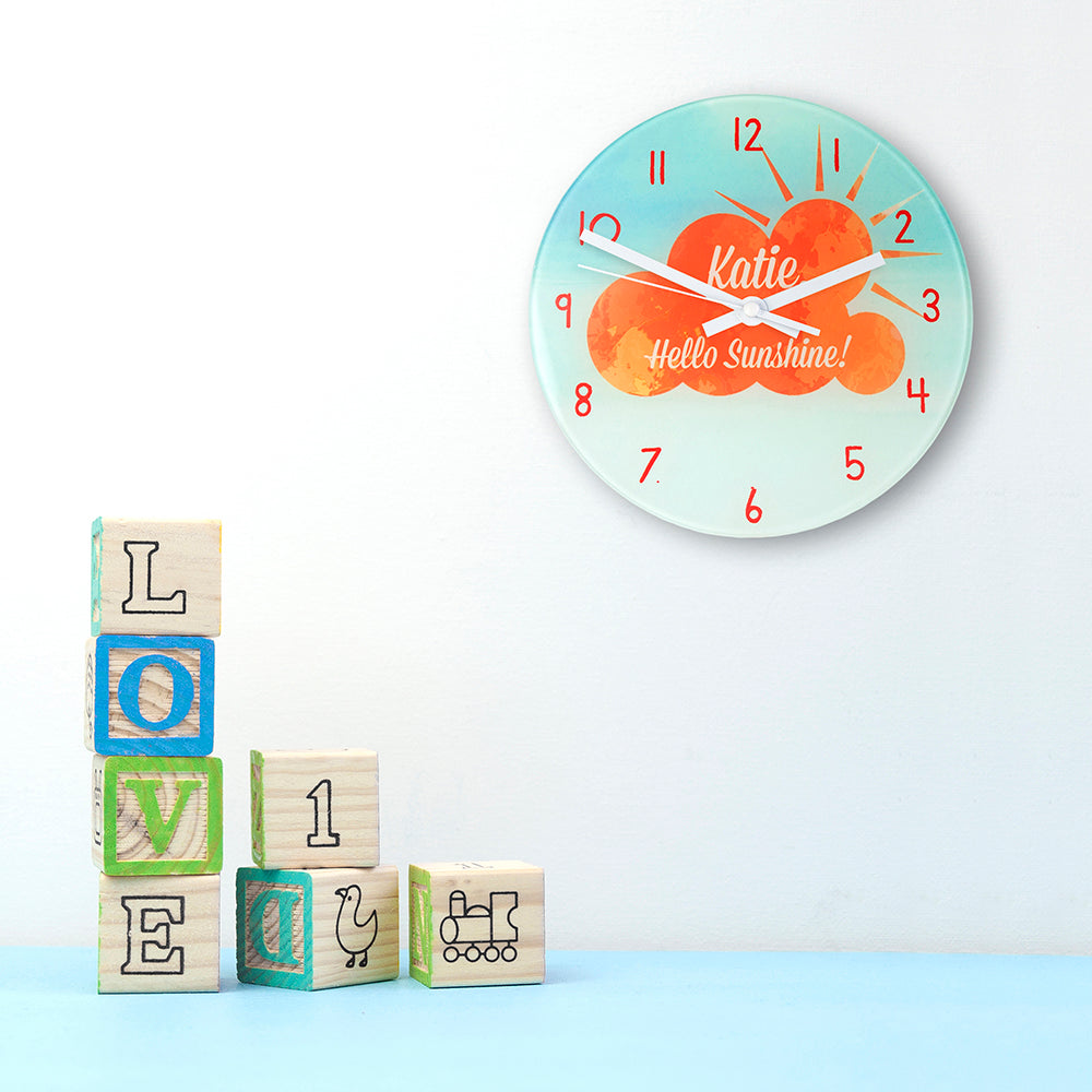 Personalized Hello Sunshine Wall Clock - GiftsofaKind