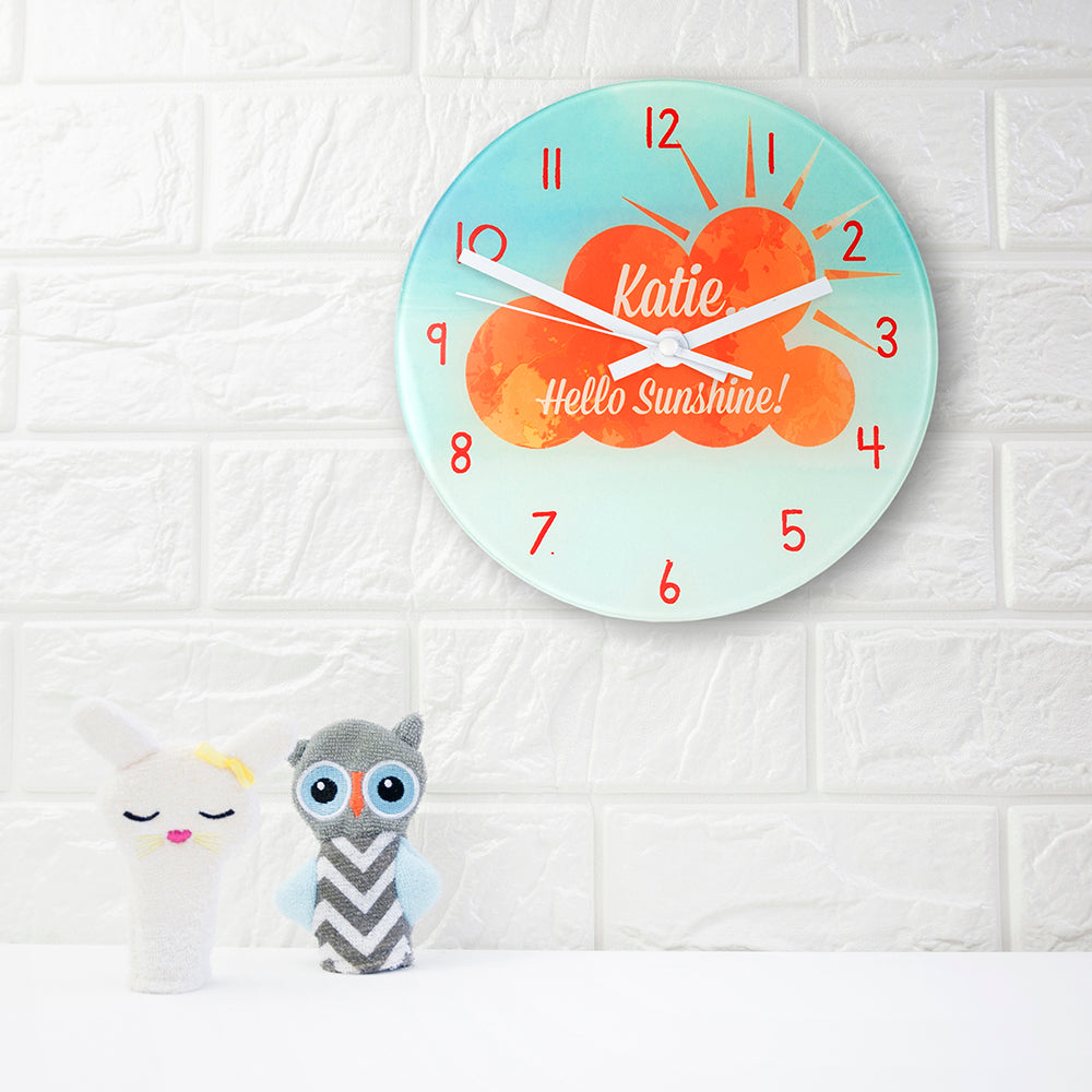 Personalized Hello Sunshine Wall Clock - GiftsofaKind