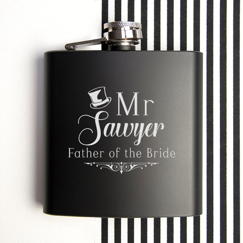 Personalized Hip Flasks - Personalized Father Of The Bride Hip Flask 