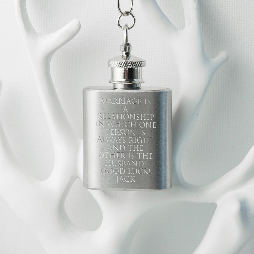 Personalized Silver Plated Lucky Sixpence Mini Hip Flask - GiftsofaKind