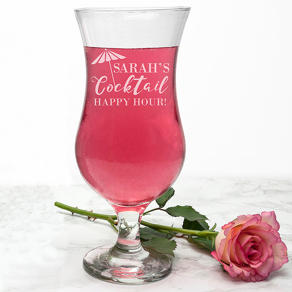 Personalized Barware - Personalized Happy Hour Cocktail Glass 