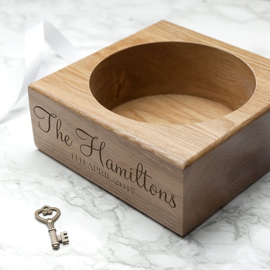 Personalized Solid Oak Champagne Holder