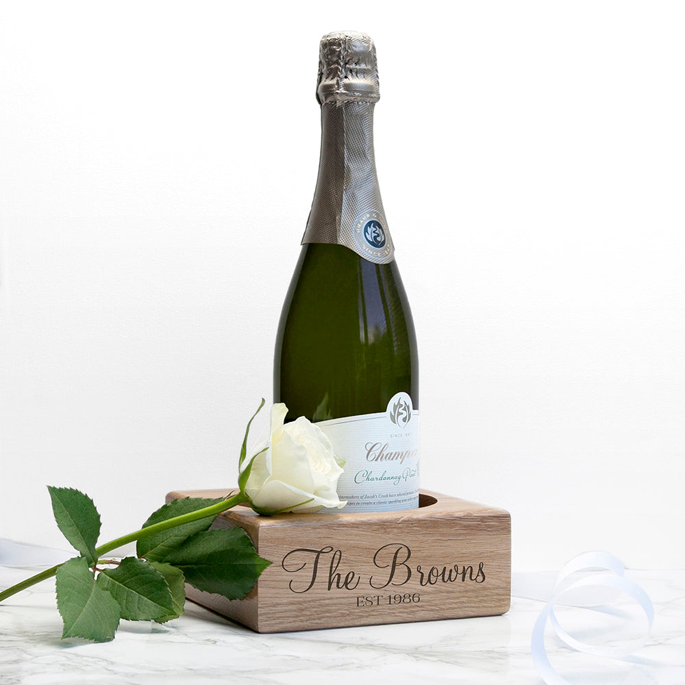 Personalized Keepsakes - Personalized Solid Oak Champagne Holder 