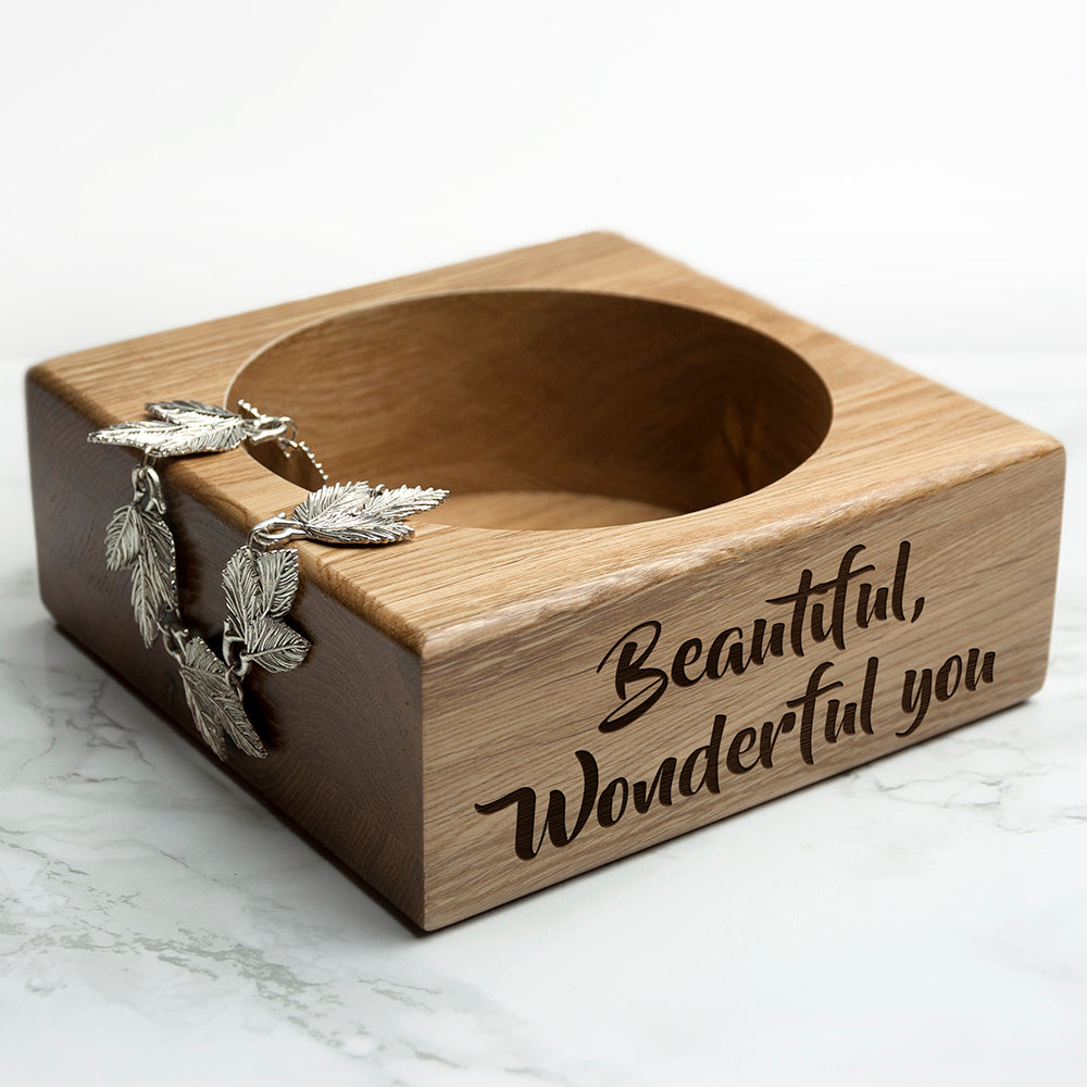 Personalized Tidy Trays - Personalized Solid Oak Stash Tray 
