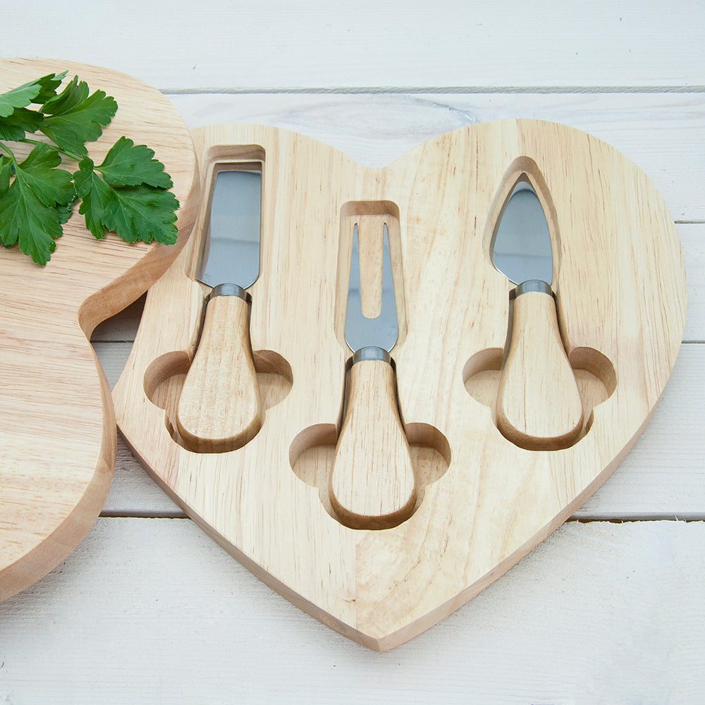 Personalized Carved Heart Cheese Board - GiftsofaKind