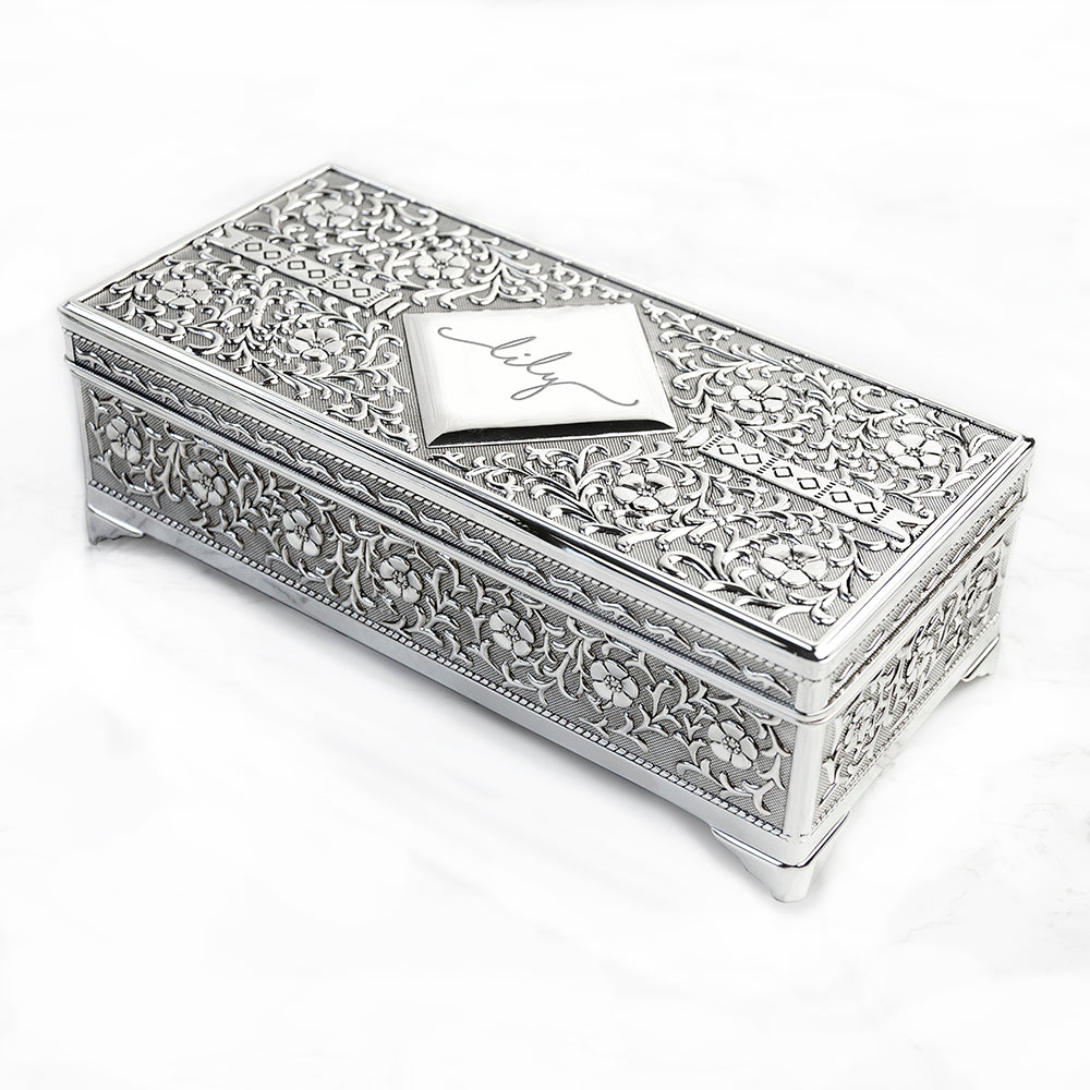 Personalized Silver Trinket Box - GiftsofaKind