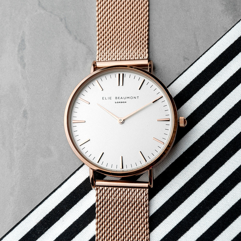 Personalized Ladies' Watches - Ladies Personalized Watch In Rose Gold - Round 