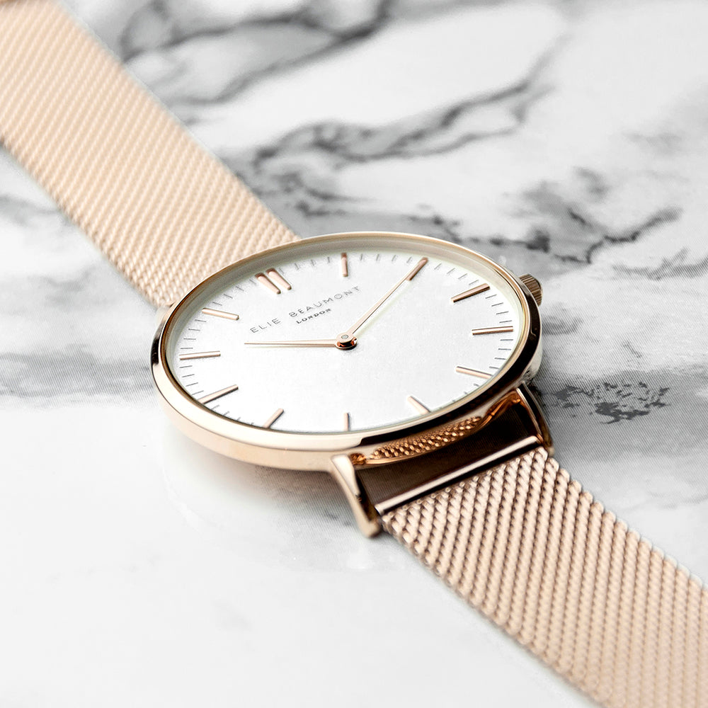 Personalized Ladies' Watches - Ladies Personalized Watch In Rose Gold - Round 