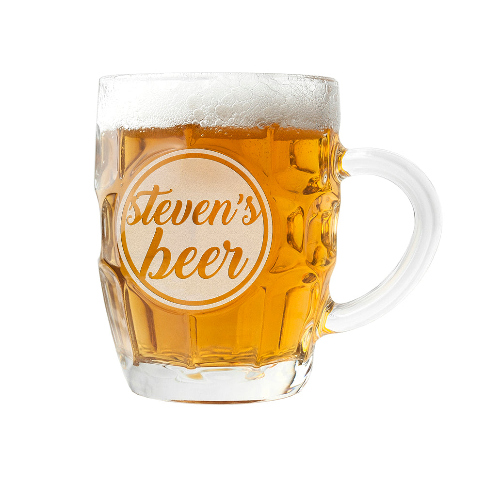 Personalized Statement Dimpled Beer Glass - GiftsofaKind