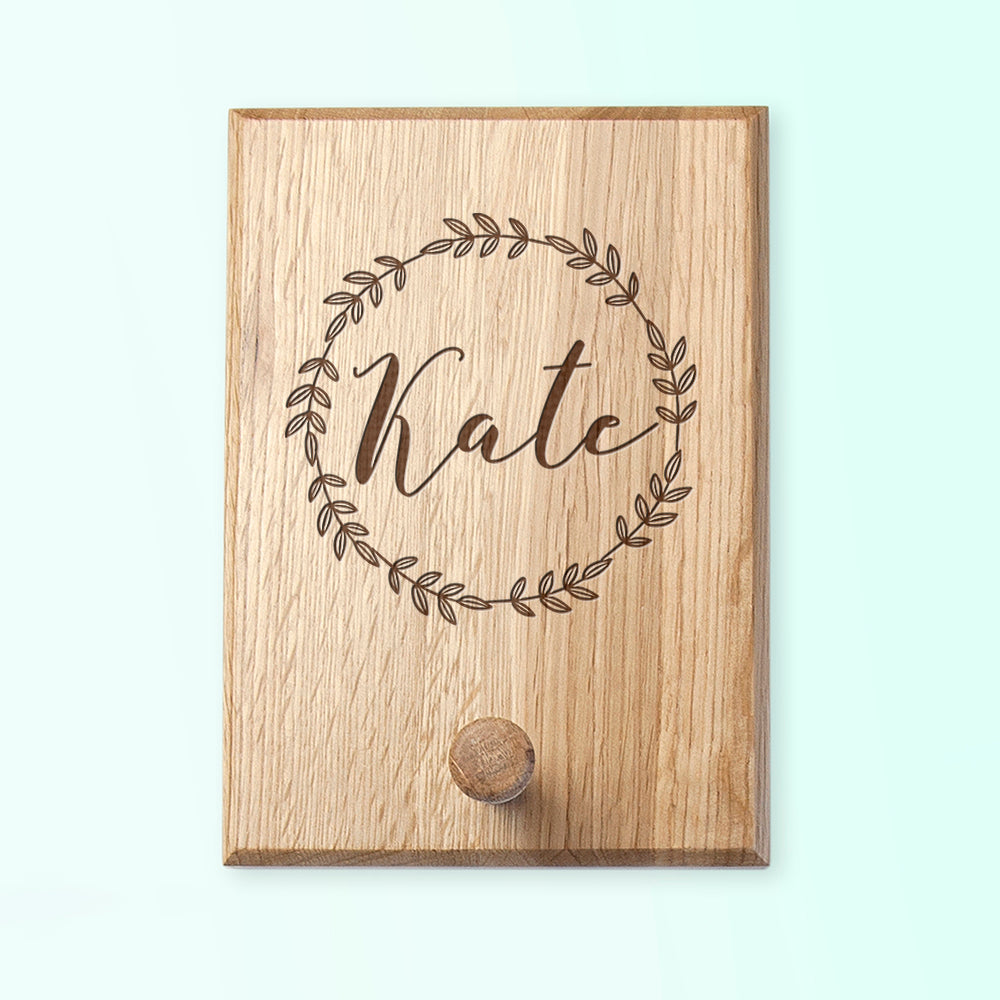 Personalized Coat Peg Hooks - Personalised Wreath Peg Hook 