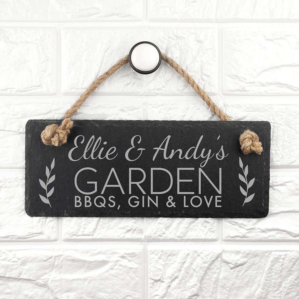 Personalized Keepsakes - Personalized Our Garden Slate Hanging Sign 